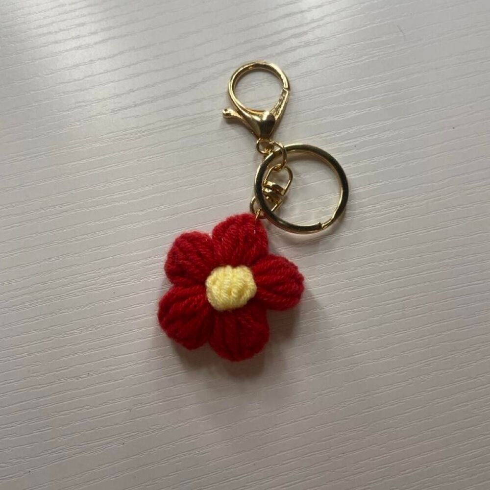 Handmade Crocheted Keychain Flower